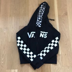 checkered vans zip up sweater